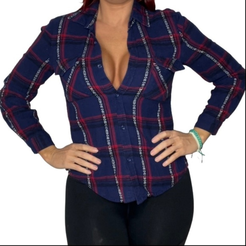 Love Tree Plaid Button Up